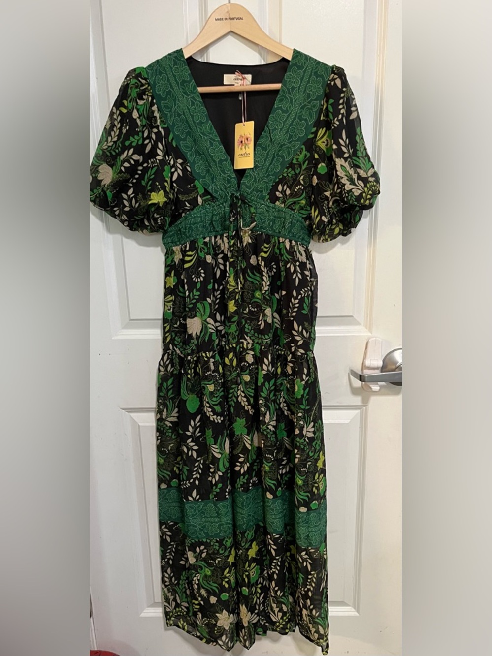 Entro Boho Green Floral Dress